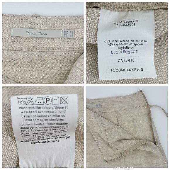 Part Two Beige A-Line Embroidered Detail Linen-Blend Knee Length Skirt, 8 - Picture 16 of 16